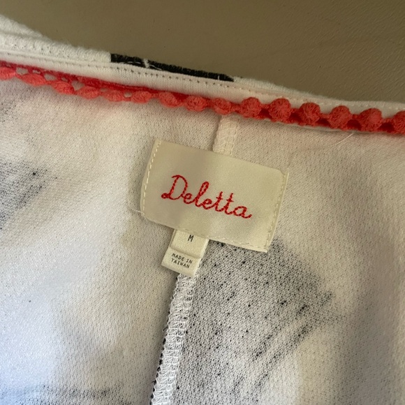 Anthropologie Deletta Pincelada Black White Tunic Top -M- - Picture 6 of 6